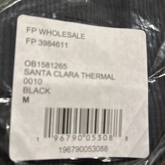 Free People Santa Clara Thermal Textured Knit Top Size Medium Black - Picture 6 of 8